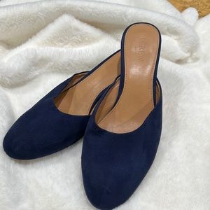 JCrew SLIDES NAVY SUEDE SZ 8.5